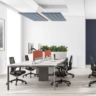 kopen MC3.0 Office Dubbelzijdig Vierpersoons Werkstation Met Monitorarmen Driehoekige Tube online manufacture