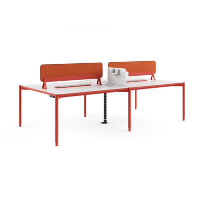 kopen FLEX 4 personen dubbelzijdig werkstation Rood bureau met scherm Moderne eenvoudige met geïntegreerd kabelbeheerpersoneel online manufacture