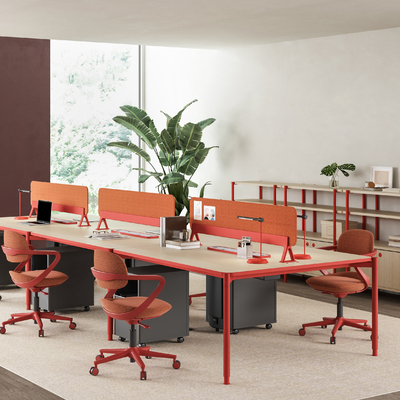 kopen FLEX 2 zijdelingse 6 personen werkplek bureau met privacy scherm boog hoek verstelbare voeten online manufacture