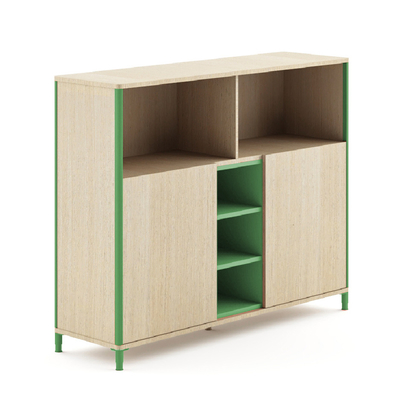 kopen FLEX Modern Multi Tier Office Credenza Sideboard Met Vijf Open Planken Dubbele Deur online manufacture